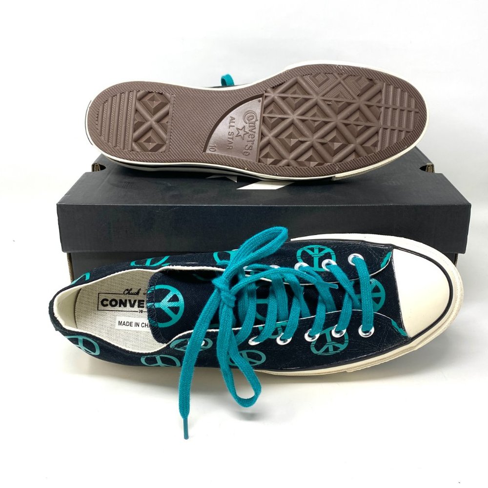 💖MEGA SALE💖Converse ☮️ Men  167915C CHUCK 70 OX Black Canvas Malachite Print - Picture 9 of 11